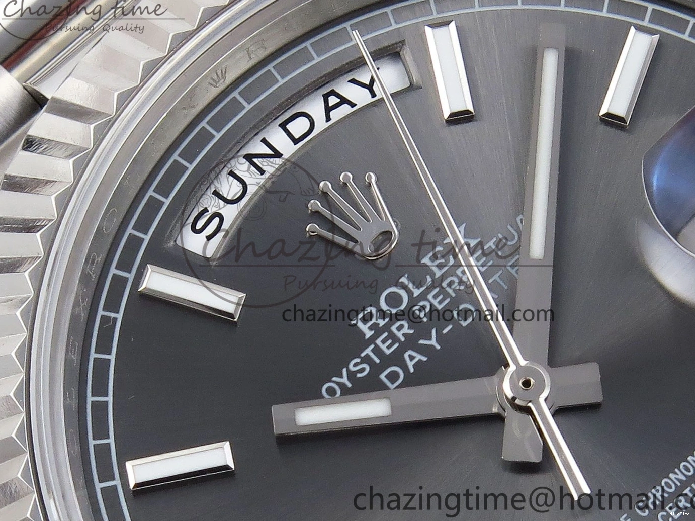 MiroTime 0328 ComfortFit DayDate 40 SS GSF Gain Weight Gray Stick Dial on President Bracelet A 1927